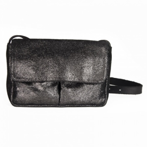 sac girly en cuir irise noir  C-OUI  fabrique en France 