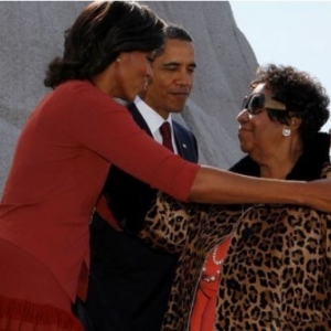 Le trio Aretha et le couple Obama