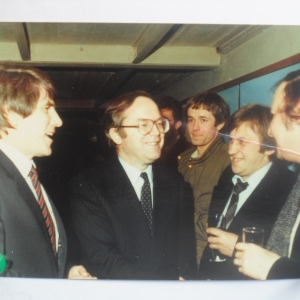 Guy Lutgen, le Premier ministre Wilfried Martens et trois Houffalois: Gérard Otto, Alphonse Henrard, et René Dislaire (années 90)