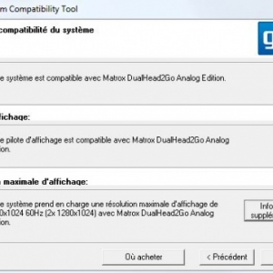 Test logiciel de la solution Matrox DualHead 2Go Analog