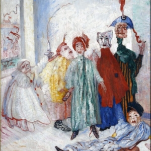 James ENSOR (1860 -1949) *Zonderlinge maskers, 1892, Olieverf op doek, 100 x 80 cm, Brussel MRBAB