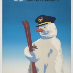 Affiche 'Sabena Belgische luchtlijnen brengt u naar de wintersporten', 1951