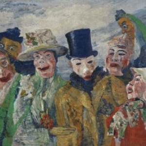 James Ensor De intrige, 1890, doek 90 x 150 ©