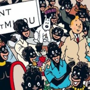 "Tintin au Congo" : 5eme case de la p. 9 de la version en couleurs (c) Herge-Mounlinsart 2019