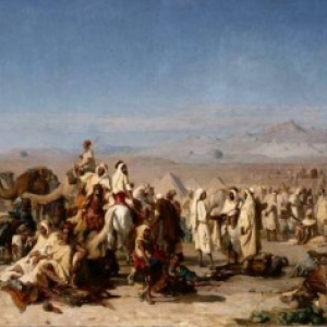 "Marche arabe dans la Plaine de Tocria" (1877/211 x 342 cm/"Palais des Beaux-Arts"/Lille)