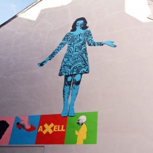 Fresque en hommage a Evelyne Axell, a hauteur de l’ "Ecole des Beaux-Arts" (c) Ville de Namur