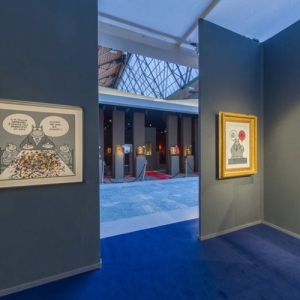 Avec "Le Chat", à la "BRAFA Art Fair" (c) Philippe Geluck/"Huberty & Breyne Gallery" 2019