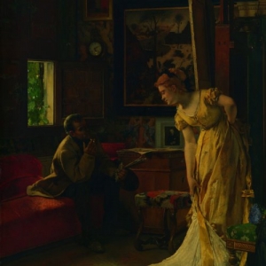 "L Atelier", 1869, 94 x 71 cm (c) Alfred Stevens/"Musees Royaux des Beaux-Arts de Belgique"