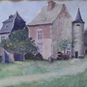 Aquarelle d’Edgar Gillet (1924-2004) © "Centre d’Archéologie, d’Art et d’Histoire de Jambes"