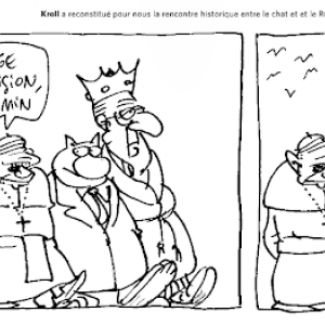 Philippe Geluck arrête (provisoirement) de dessiner "Le Chat" © Pierre Kroll/"Le Soir"/2013