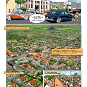 Ville de Lubumbashi dans la BD "L'Aventure coloniale" © Léon Tshibemba