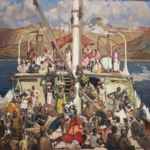 "Sur le Pont du Commandant Dhanis" (Fernand Allard L'Olivier) © "Musée des B.-A."/Tournai