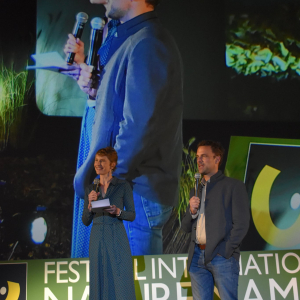 Caroline Veyt & Tanguy Dumortier, présentant le Gala des Films Amateurs © Photo : Murielle Lecocq