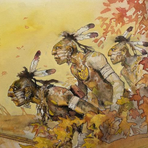 « Wheeling » (aquarelle & encre de chine/Hugo Pratt) © « Cong S.A. »