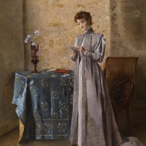 « La Lettre » (Alfred Stevens)/81 x 65 cm/1892 © Collection privée