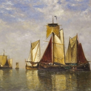 « Calme plat, Effet de Matin. Hollande » (Paul-Jean Clays)/76 x 110 cm © « Musée de Mariemont »/ Morlanwelz