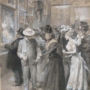 « Les Amateurs d’Art » (Ludovico Marchetti)/43 x 30,5 cm/s.d. © « Berko Fine Paintiingd »/Knokke-Heist