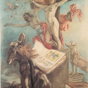 « La Tentation de Saint-Antoine » (Félicien Rops)/73,8 x 54,3 cm/1878 © « Bibliothèque royale de Belgique »
