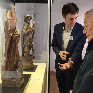 Avec le conservateur du "TreM.a" © Photo : Murielle Lecocq