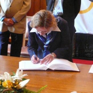 Mme Jacqueline Herbrand, Présidente du Club de gymnastique de Malmedy et Membre du C.O.I.B.