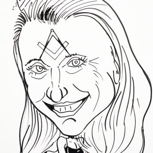 caricature sur papier Emanuellle Praet