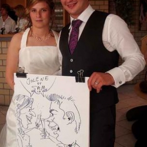 Caricatures du mariage de Jolene et Samuel