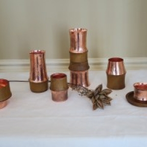 Verres en Bronze et Bambou