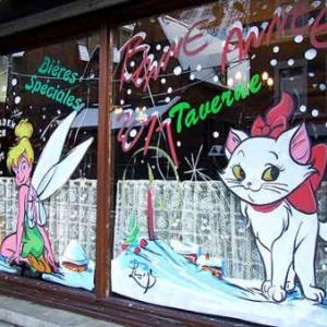 Verviers - Peinture sur vitrine pour Noel-7560