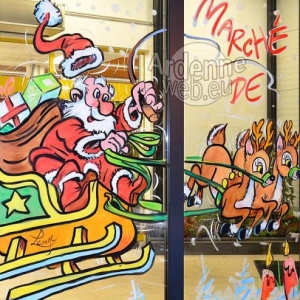 detail de la peinture sur vitre pour NOEL