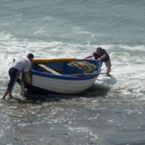 Ambleteuse : mise a l' eau laborieuse d'un forbart