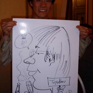 Caricature, chercheur,bruxelles, 30022