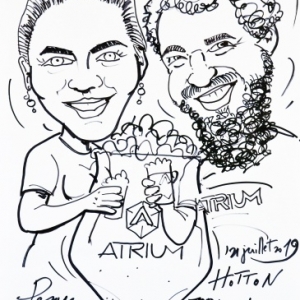 Atrium, caricature 