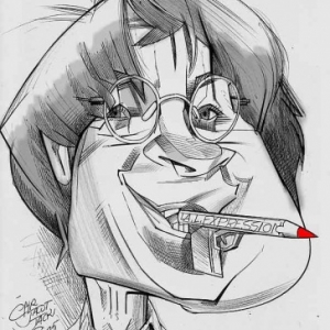 caricature de Jean Cabu de Charlie Hebdo par notre caricaturiste Christian Jacot 