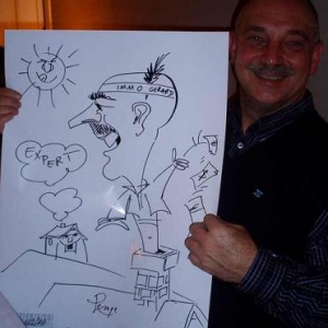 Nivelles : Golf Chateau de la Tournette: soiree des experts CED. Animation caricature