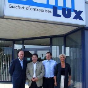 de gauche a droite, Messieurs LEDENT, BITAINE et COSTER, Mme F. PARDONS.