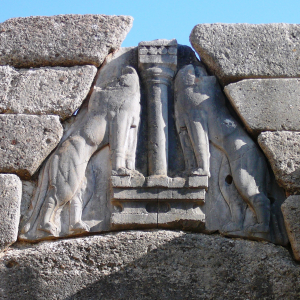 " porte aux lions " à Mycènes ( photo : F. Detry ) " porte aux lions " à Mycènes ( photo : F. Detry )