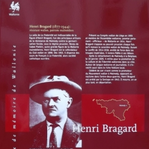 La plaque dediee a Henri Bragard