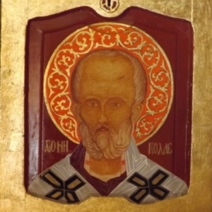 St Nicolas ( realisee sur une porte d'armoire )