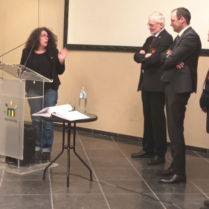 Remise des distinctions par la Présidente de la Fédération Culturelle Wallonne de la Province de Liège, Madame Sabine Stasse ( Photo F. Detry  )