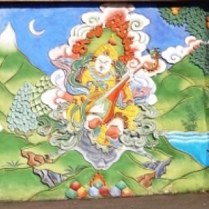 Fresque murale de style bouthanais