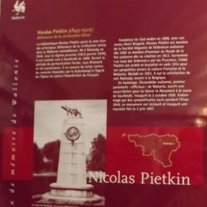 La plaque de Nicolas Pietquin