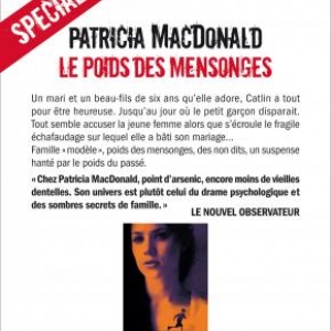 Le poids des mensonges de Patricia McDonald  Editions Albin Michel.