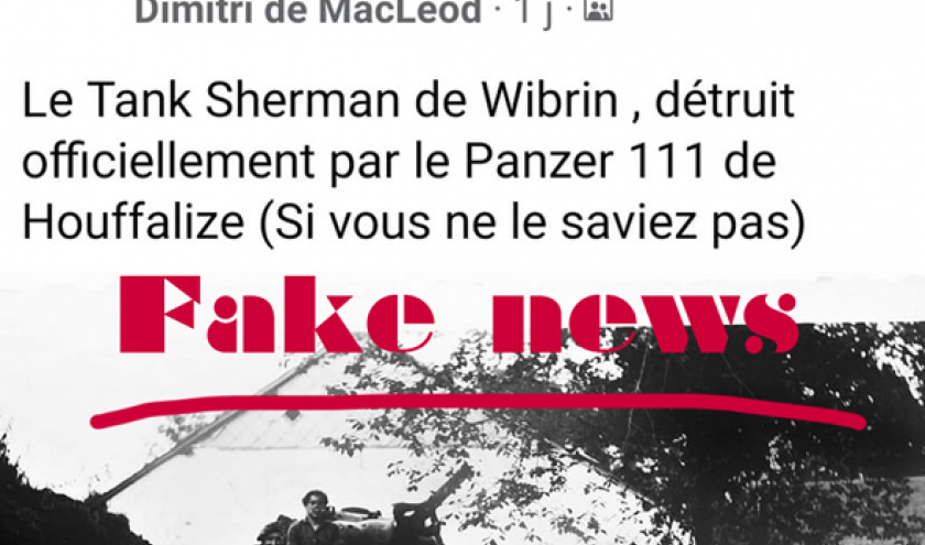 L'image avec le Sherman et le fake news, comme un poster.