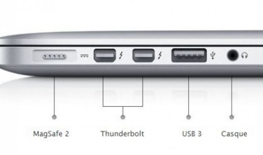 2 entrees Thunderbolt sur MacBook Pro Retina 15 pouces