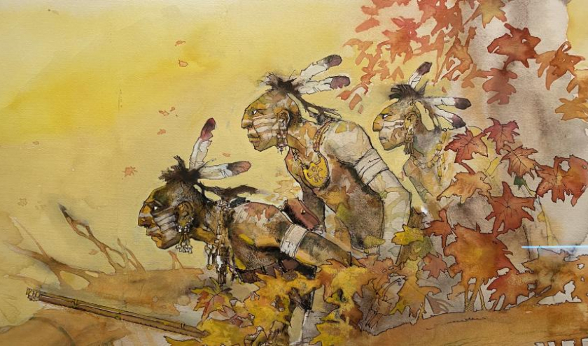 « Wheeling » (aquarelle & encre de chine/Hugo Pratt) © « Cong S.A. »