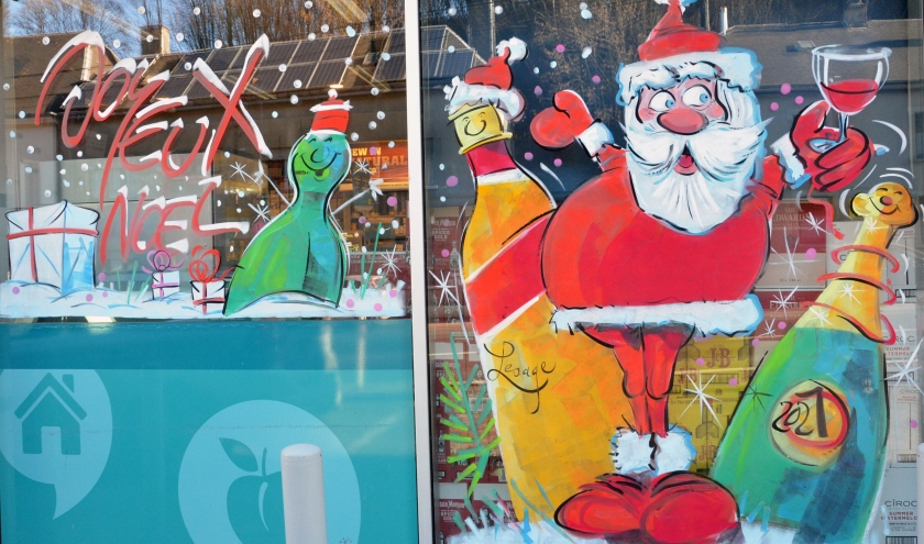 Peinture sur vitrine pour NOEL 2020 par Jean-Marie Lesage