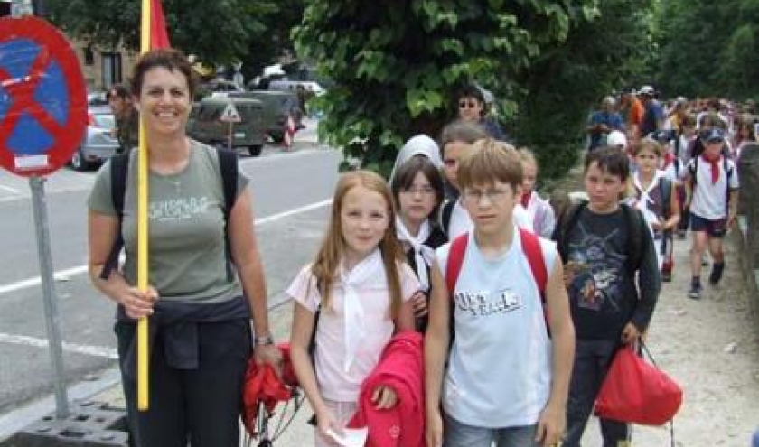 Arrivee de la Marche du Souvenir et de l'amitiee : La Roche