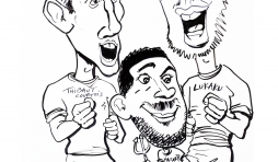 caricature Hazard, Courtois, Lukaku des Diables Rouge 2021
