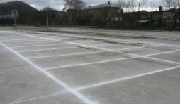 Le marquage recent du parking de Malmedy-Expo 