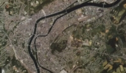 Liege, vue de l' espace depuis le satellite Ikonos ( 30.06.2000 ) en resolution spatiale 4 m
